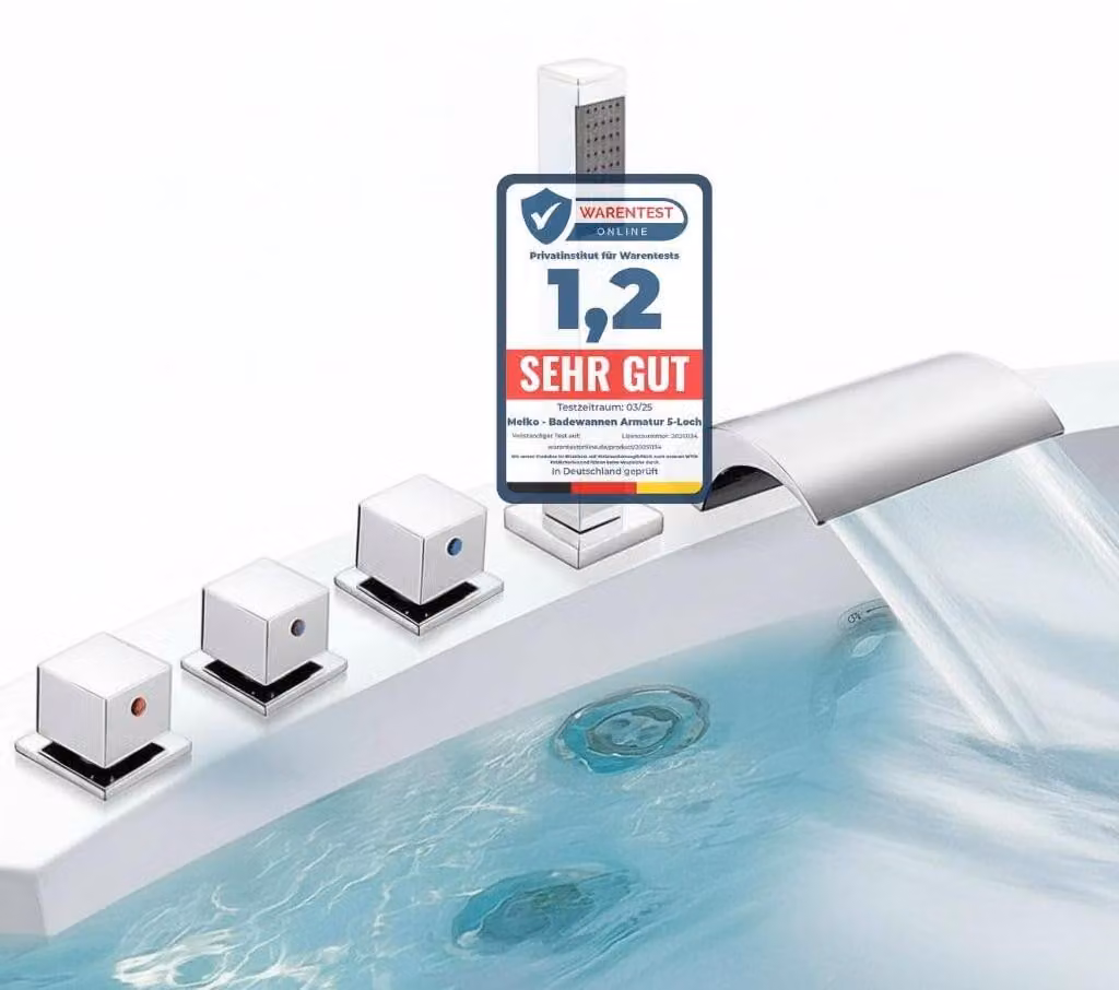 Rubinetti da bagno con cascata e doccetta manuale