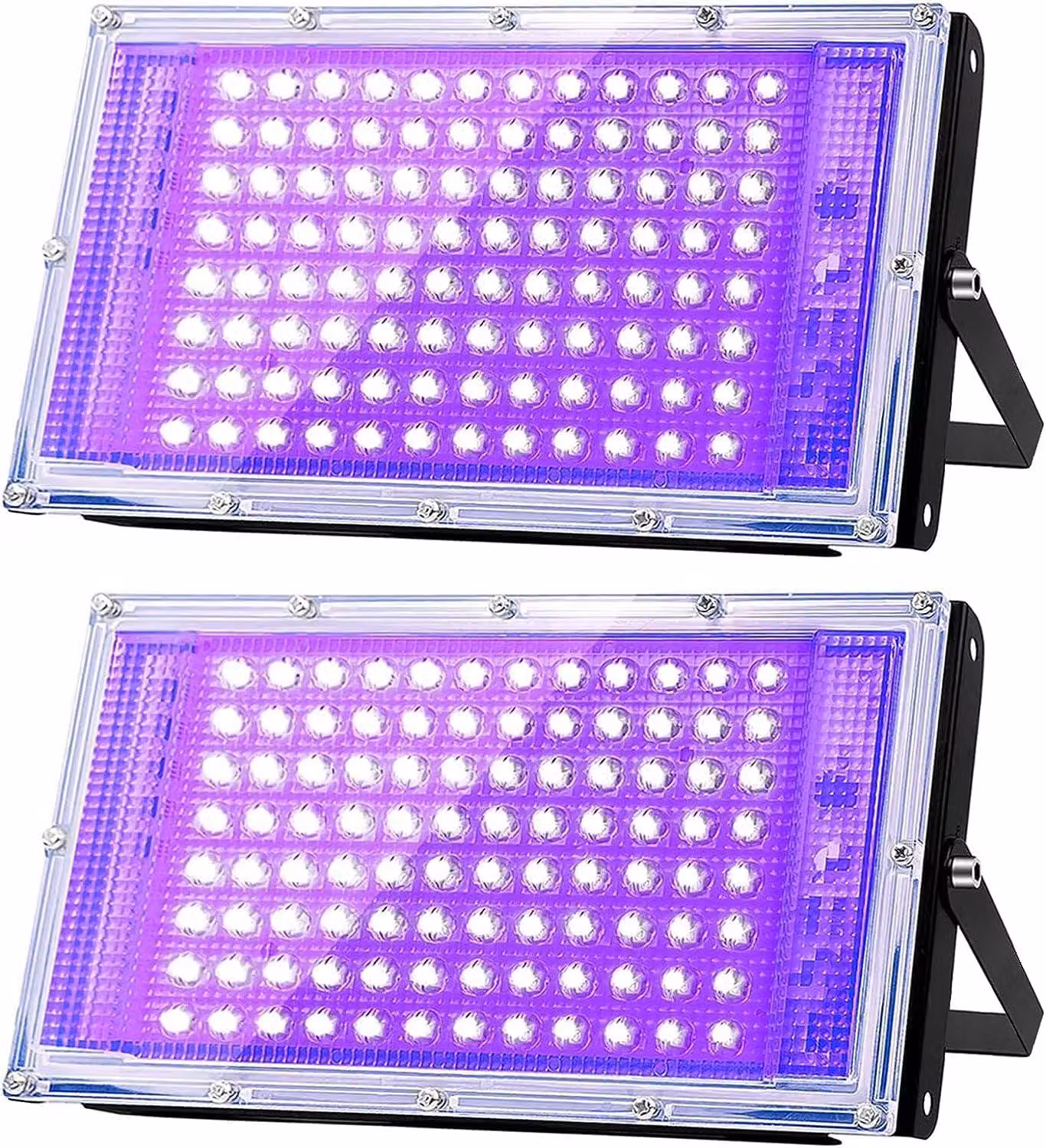 2 unità di faretto LED UV da 100W, luce nera, grado di protezione IP66, lunghezza d'onda 395-400nm
