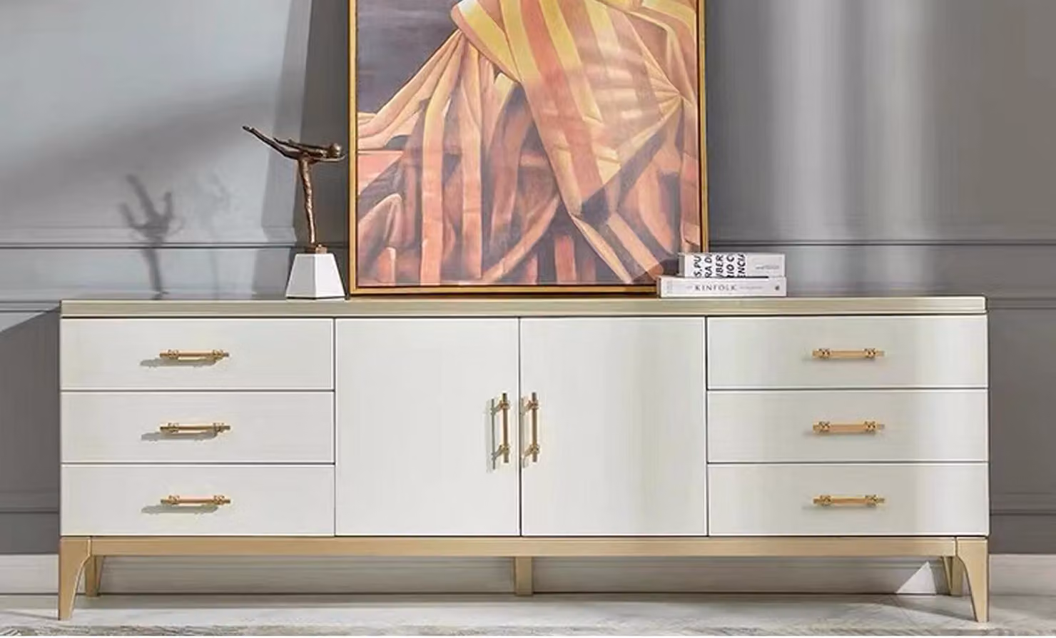 Sideboard Kommode Designer Luxus Schränke Holz Weiß Kommoden Modern Schrank