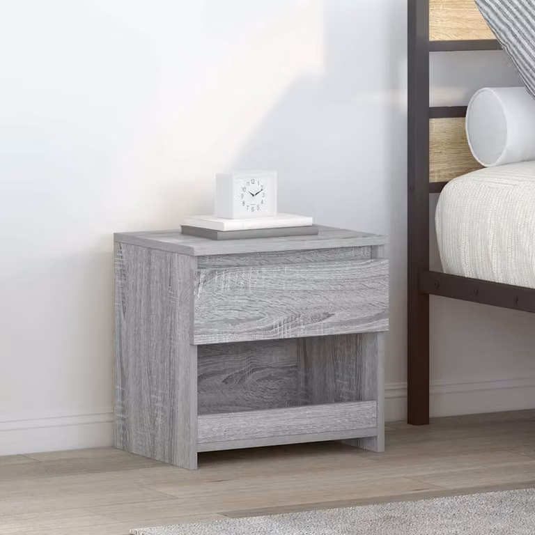 Comodino moderno vidaXL in legno MDF grigio L: 40 cm, P: 30 cm, H: 39 cm