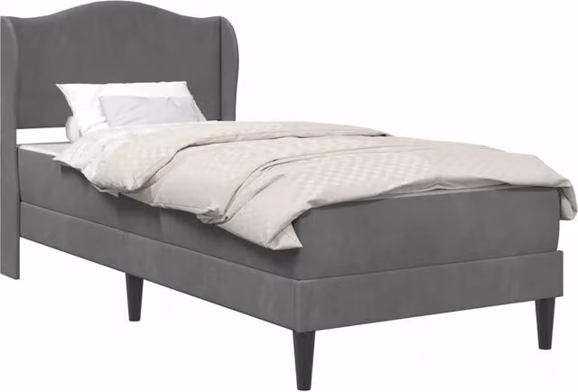 Letto singolo | Letto per adulti | Struttura del letto Grigio Scuro 90 x 200 cm Velluto