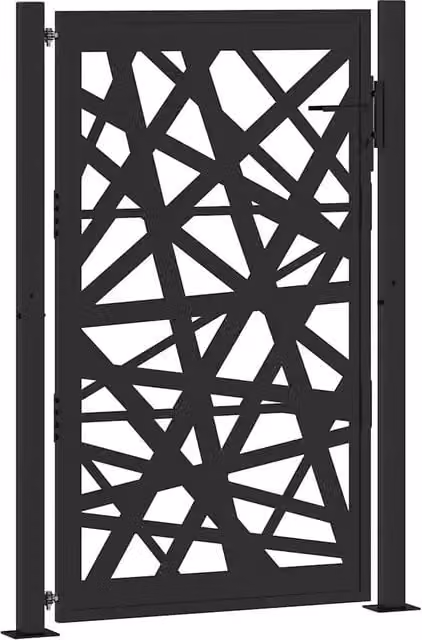 Cancello da giardino nero 100x150 cm in acciaio design leggero CFW2970430
