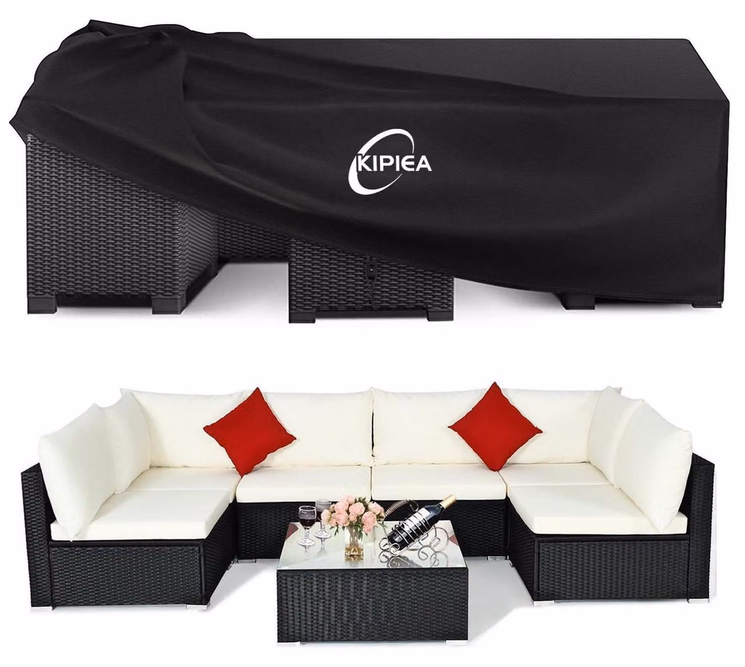 Copertura impermeabile per mobili da giardino, resistente alle intemperie, in tessuto Oxford 420D, dimensioni 226 x 226 x 71 cm