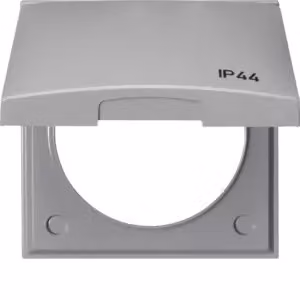 Berker 918282597 Telaio con coperchio incernierato e scritta "IP44" grigio, lucido Integro Flow