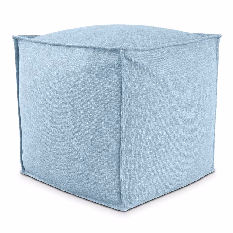 POUF QUADRATO PIUMA 50x50 cm Celeste