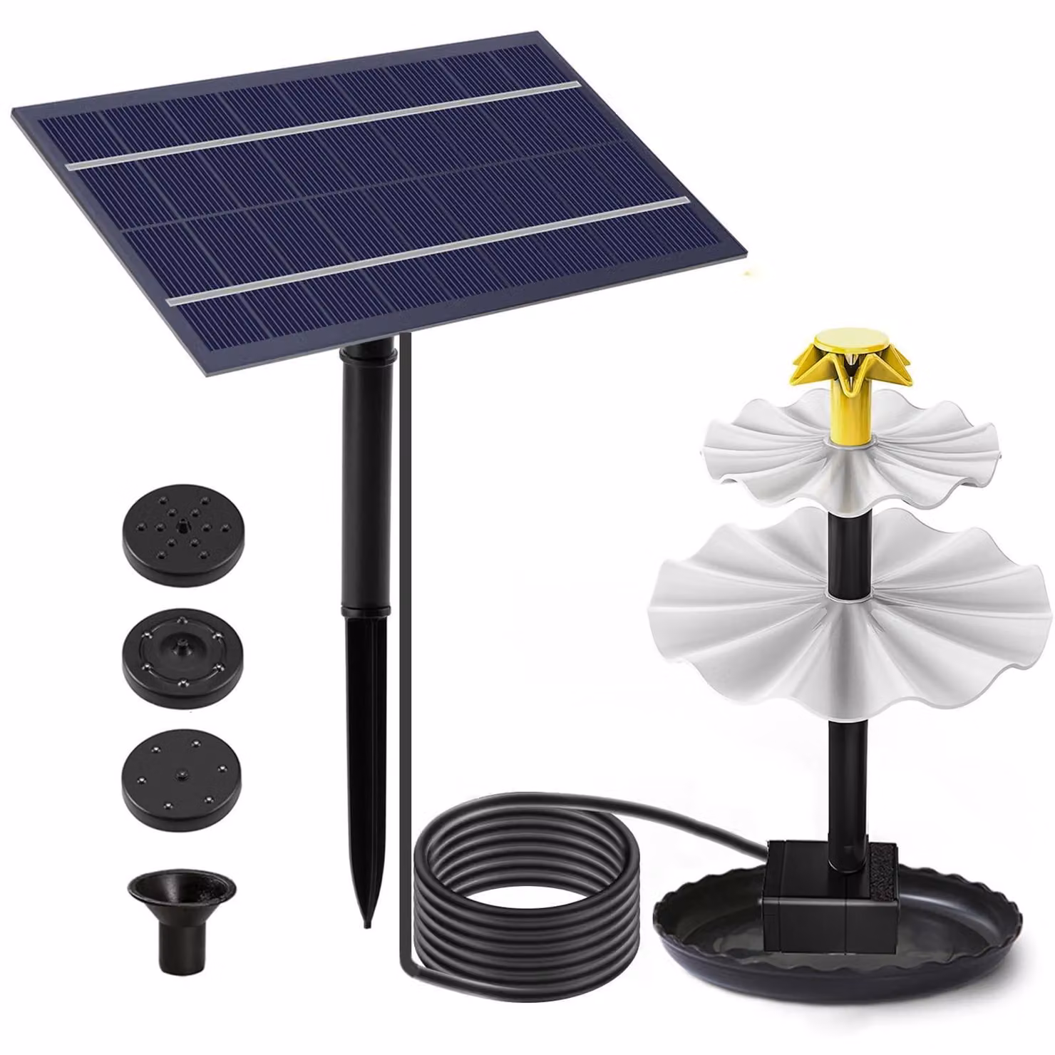 Solidchoice - Pompa solare per stagni con fontana multifunzione per uso esterno