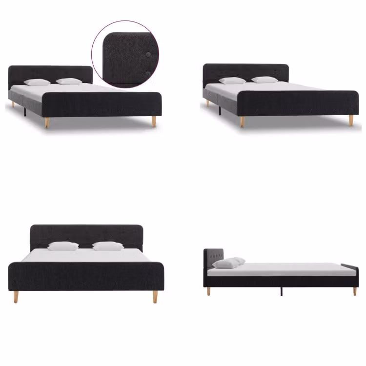 vidaXL Struttura letto in iuta grigio scuro 140x200 cm - Struttura letto - Cornici letto - Struttura letto - Letto