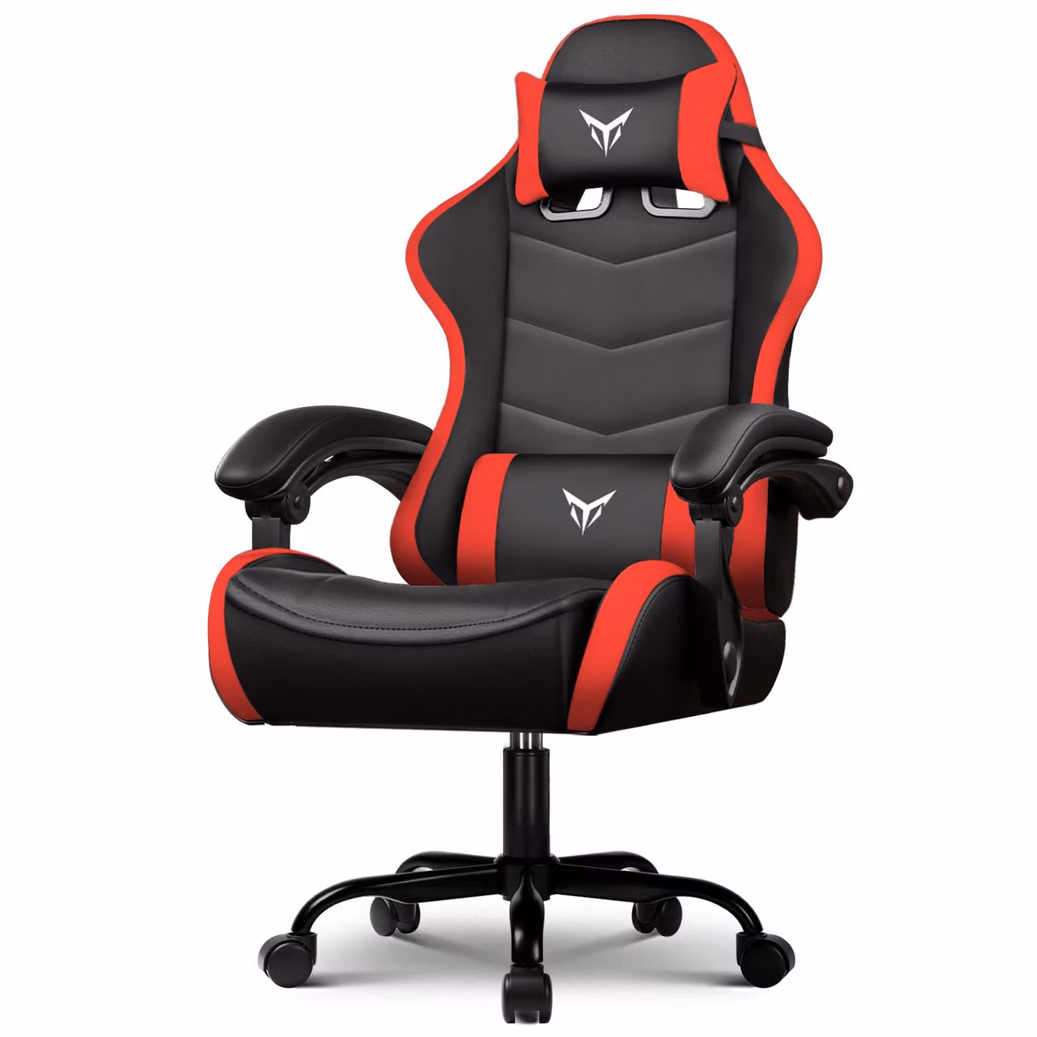 GTPLAYER Sedia da gioco Sedia da ufficio Sedia da gioco ergonomica con poggiatesta e supporto lombare regolabili, poltrona da gioco, rossa