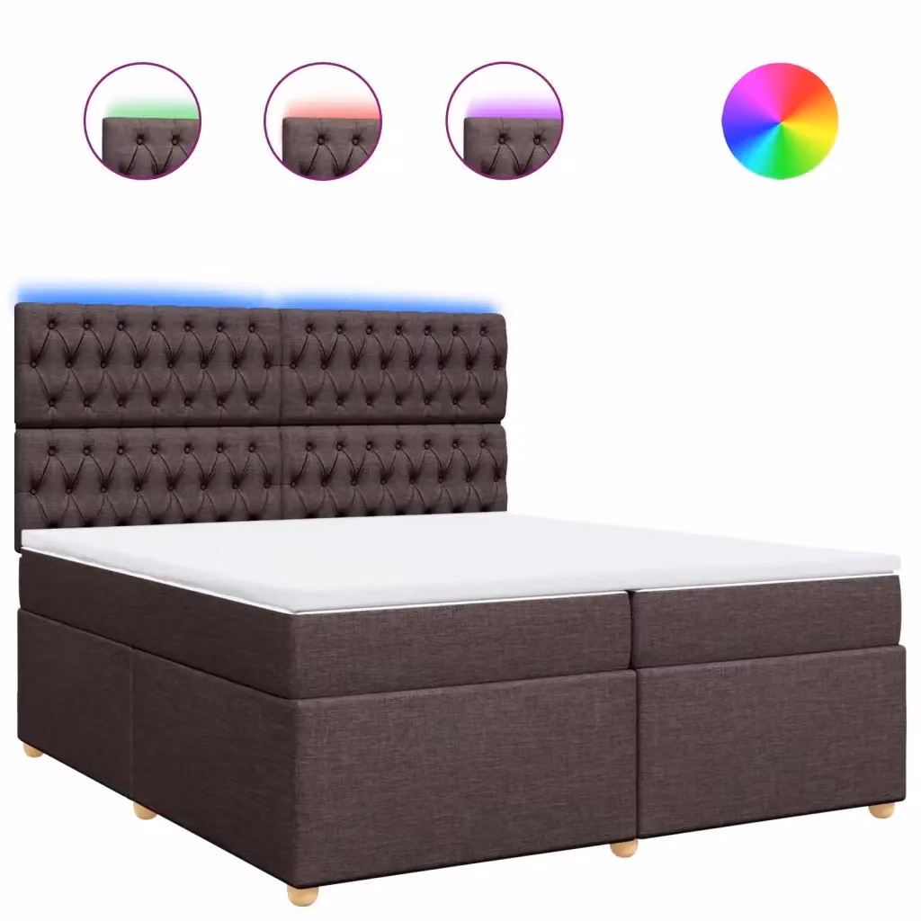 Letto Ibrido con Giroletto a Molle e Materasso vidaXL in Marrone e Bianco L/P: 200 x 200 cm – 2