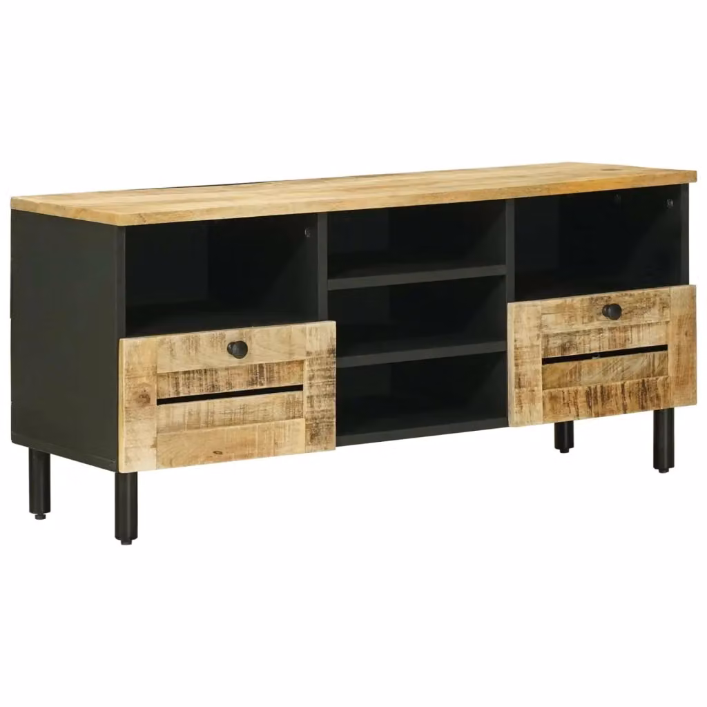 Armadio da stoccaggio moderno vidaXL in legno di mango beige L 100 x P 33 x H 46 cm – 2