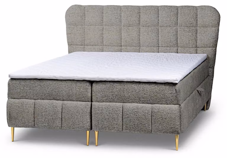 Letto con rete a molle Domy, colore grigio antracite, dimensioni 180 x 200 cm