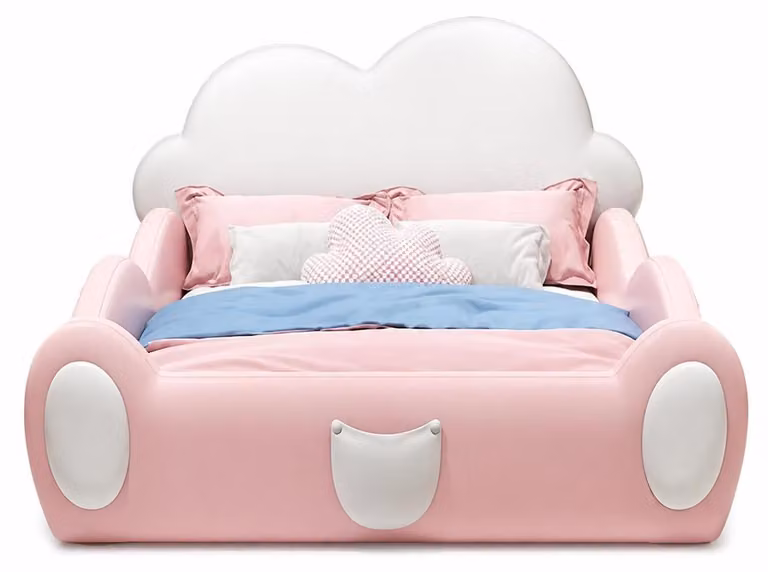 Letto per bambini Rosa con sponde laterali, forma a nuvola, multifunzionale