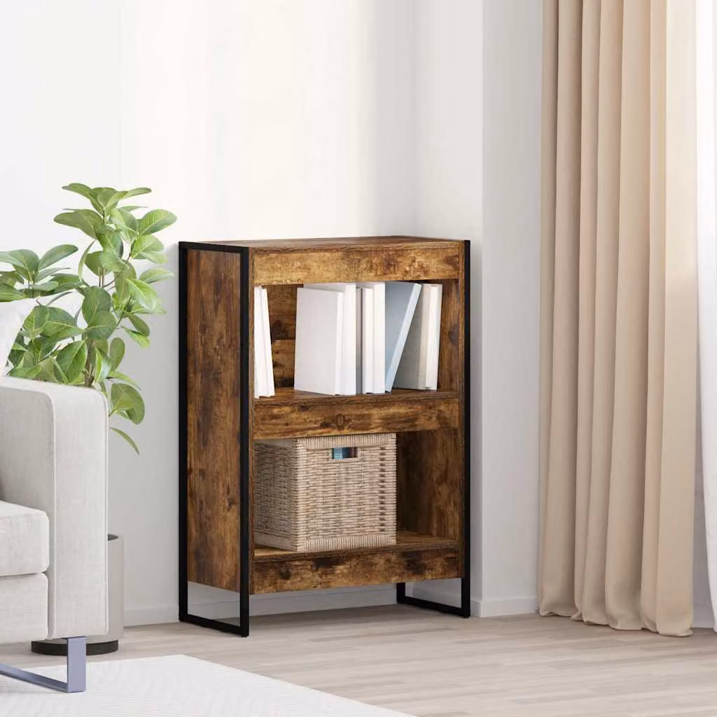 Armadio per Libri Industrial vidaXL in Legno e Metallo, Colore Marrone, L 60 cm x P 30 cm x H 86,5 cm
