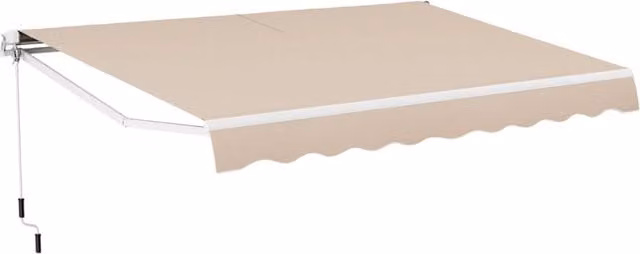 Tenda da sole a caduta inclinabile da esterno, Tendalino a scomparsa con manovella 4x2,5m Beige