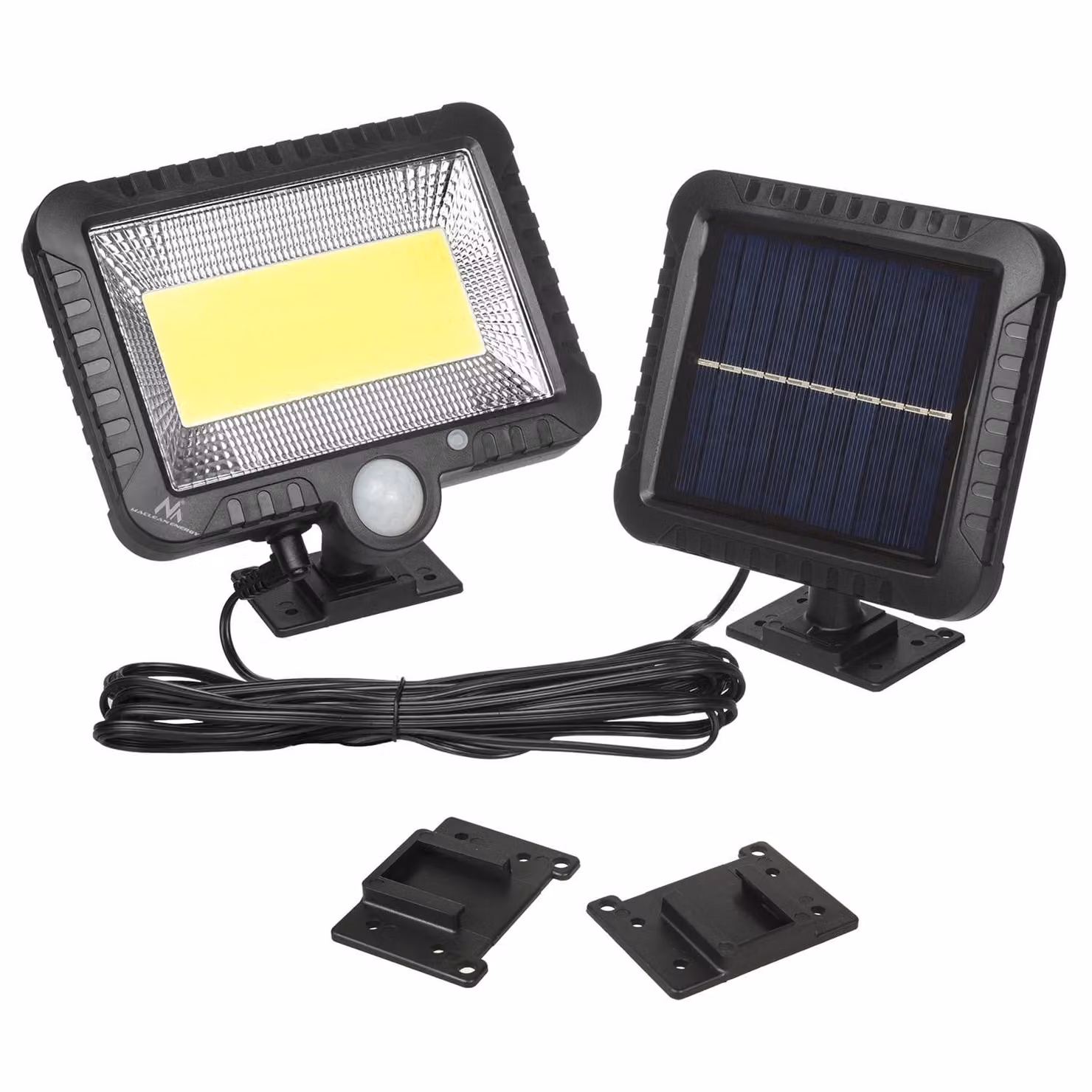 Faretto LED solare con sensore di movimento Proiettore Applique solare Applique solare Sensore crepuscolare Luce solare IP44 5W 400 lumen 6000K Bianco freddo