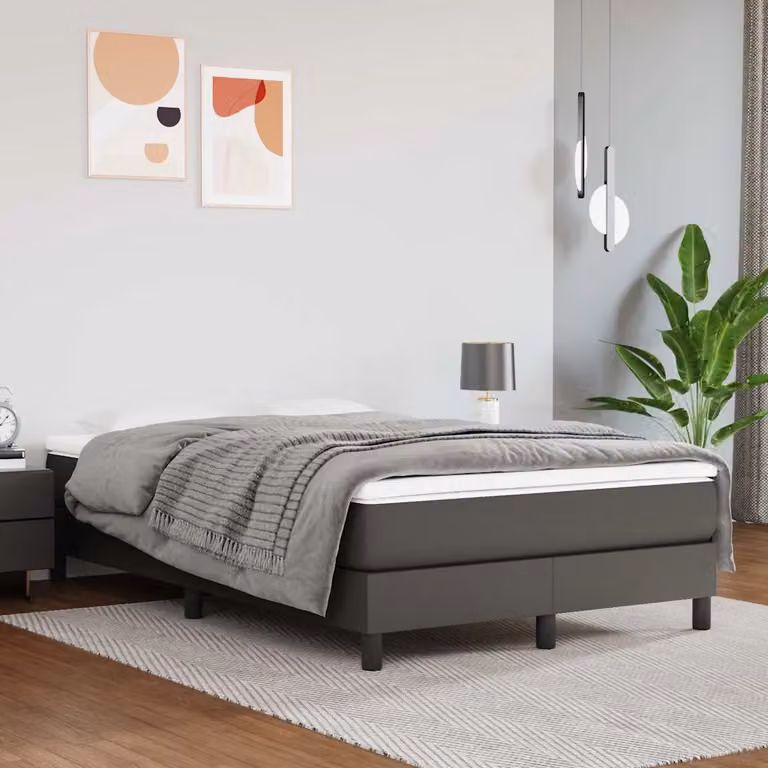 vidaXL Materasso a Molle Insacchettate in Similpelle Grigio L: 120 cm, P: 200 cm, H: 20 cm