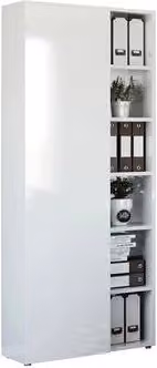 Libreria 1 Anta + 5 Piani Cm.80x35x218H Bianco