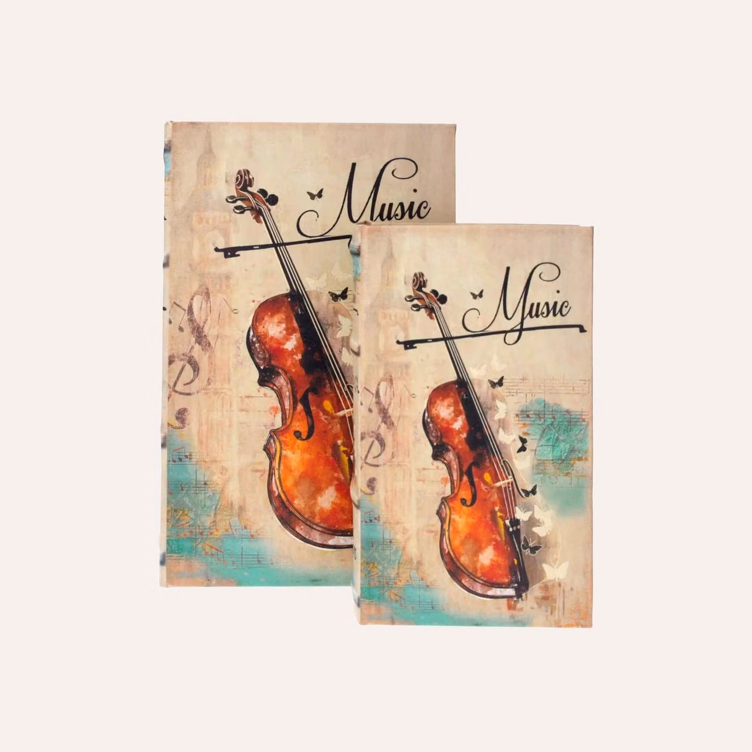KEYHOMESTORE | Coppia di Scatole Libro "Violino"