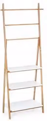 Scaffale Audrey in stile scandinavo Bianco e Legno chiaro L: 55 cm, H: 150 cm