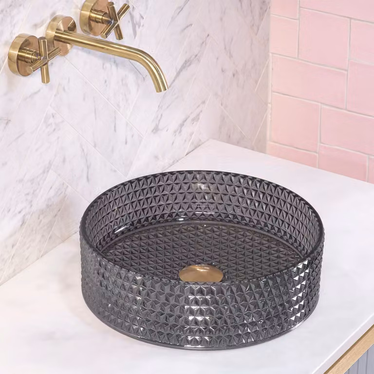 Lavabo da Appoggio Rea Cristal Black
