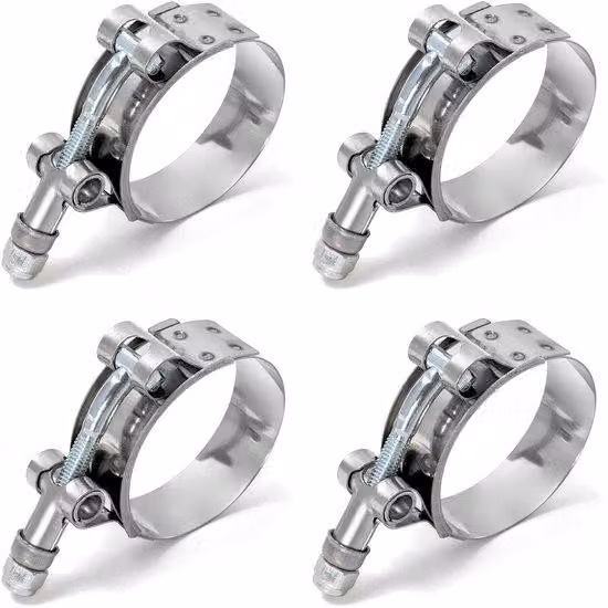 Morsetti a ganasce in acciaio forgiato - 46 mm/52 mm - confezione da 4 pezzi - Resistenti alla corrosione - Per tubi flessibili - Morsetto per tubi flessibili