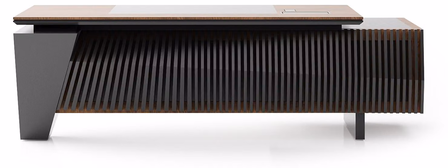 Klassischer schwarzer Holzschreibtisch modern und robust