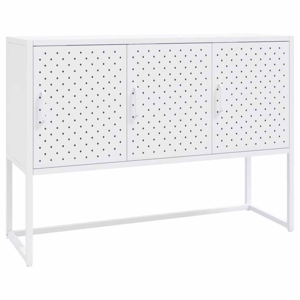 Credenza Bianca 105x35x75 cm in Acciaio