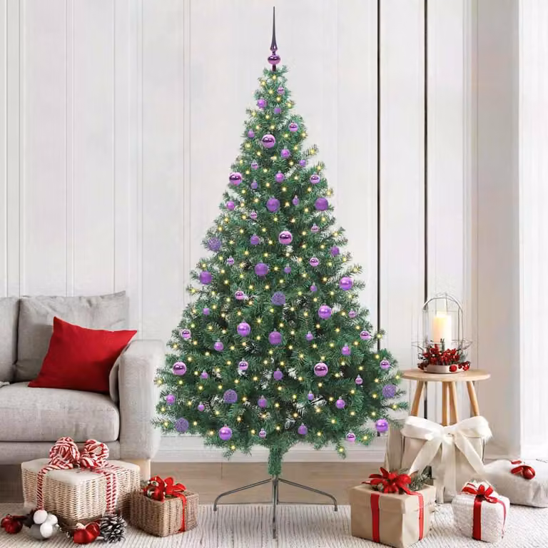 Maison Exclusive - Albero di Natale artificiale preilluminato verde 210 cm PVC