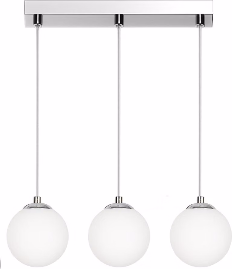 Lampada da soffitto a LED di design, a 3 luci, in vetro, E14, bianca