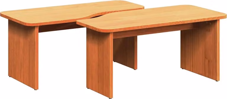 Tavolino da salotto 2 pcs Marrone cerato Legno di pino massello