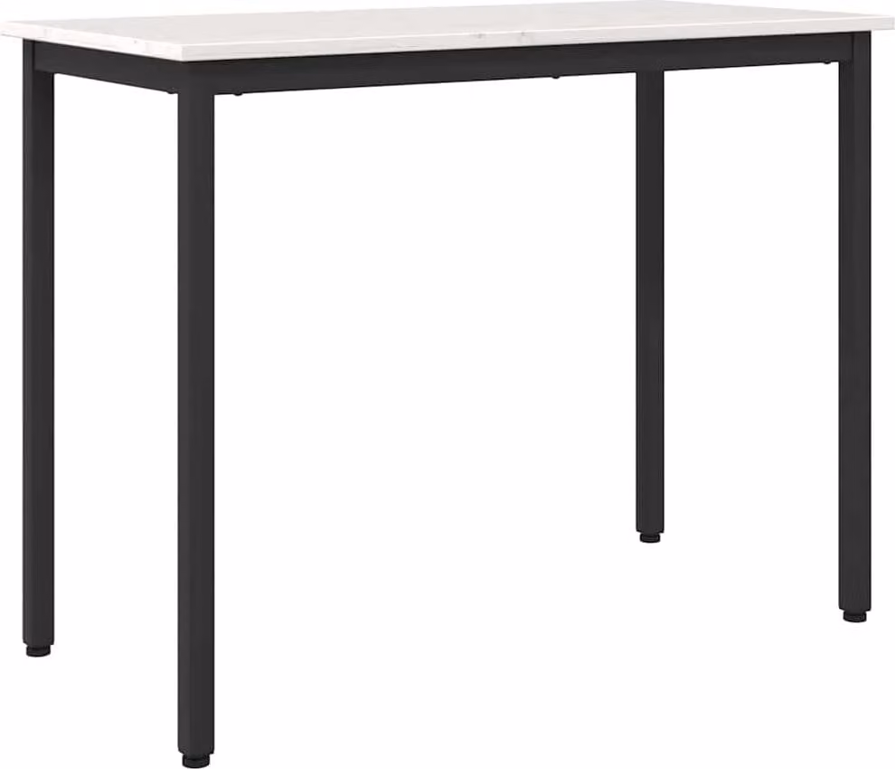 tavolo Bianco 100 x 50 x 77 cm Legno ingegnerizzato e acciaio