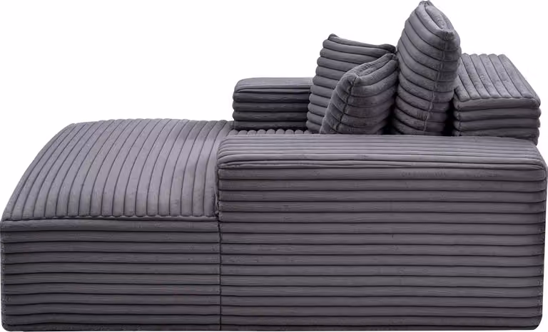 SucceBuy chaise longue reclinabile 124 cm, divano letto imbottito con cuscini e braccioli, divano letto con seduta confortevole per soggiorno e camera da letto, poltrona lounge in schiuma elastica