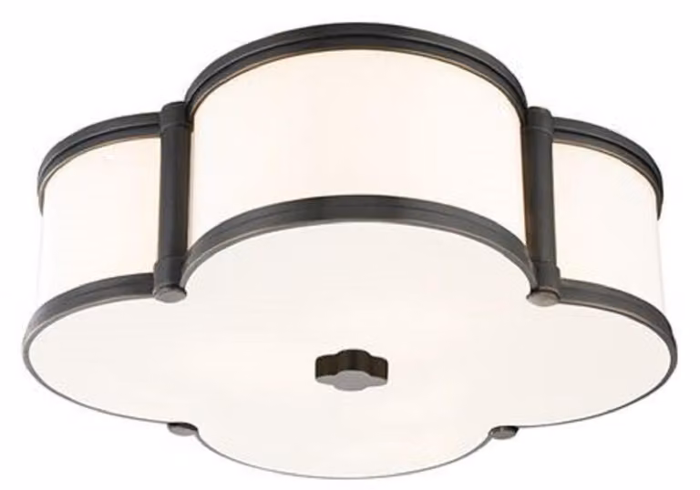 Casa Padrino plafoniera bronzo antico / bianco 42,6 x 42,6 x h. 14 cm - Plafoniera a forma di quadrifoglio - qualità