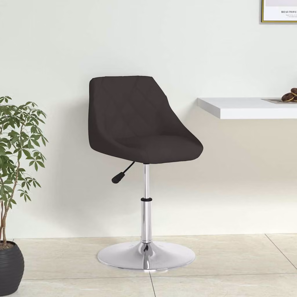 Sedia da pranzo girevole 360 gradi vidaXL in similpelle nera con struttura in metallo e plastica per cucina e sala da pranzo