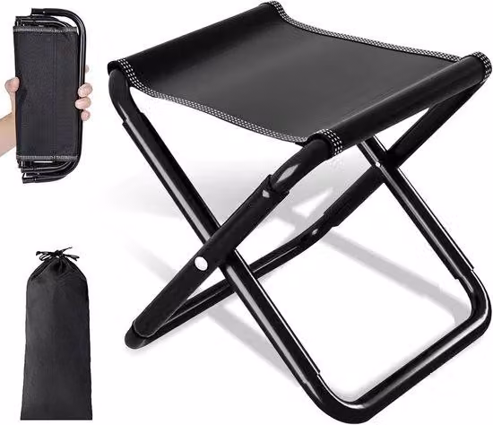 Scala pieghevole leggera per campeggio, con portata fino a 200 kg, altezza 30 cm, portatile e pieghevole, con custodia, ideale per la pesca, i viaggi e le escursioni