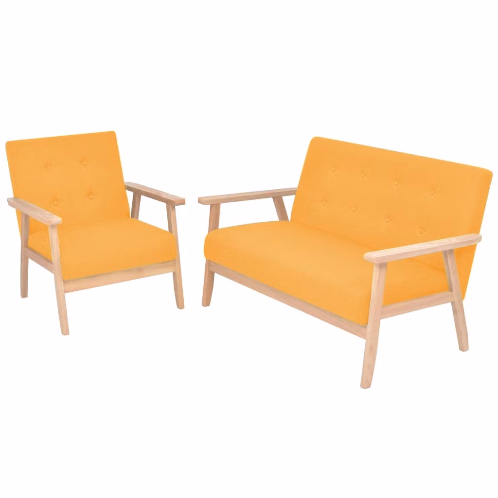 Maison Exclusive - Set di Divani 2 pz in Tessuto Giallo