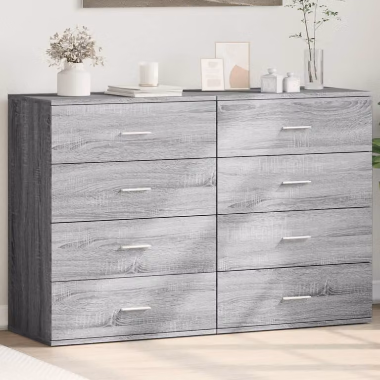 Set di 2 credenze moderne vidaXL in legno MDF grigio da appendere alla parete per la tua sala da pranzo