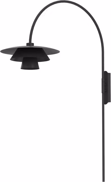 Applique da parete Plato Luminex in metallo nero con attacco E27