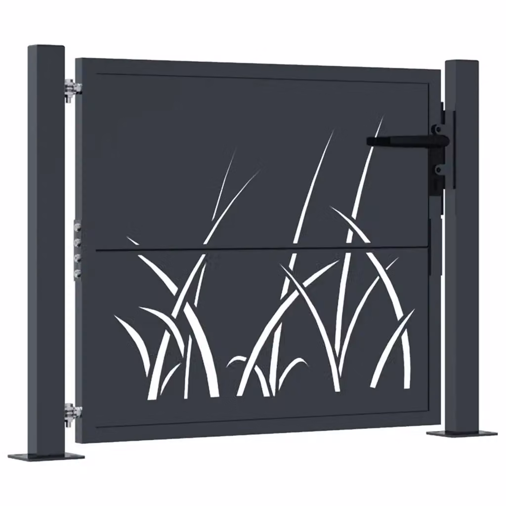 Cancello singolo da giardino vidaXL in acciaio zincato colore antracite L: 110 cm, H: 75 cm – 2