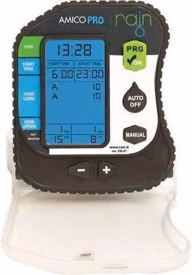 Centralina per irrigazione esterna Amico Pro Rain a batteria per 2 zone, colore nero