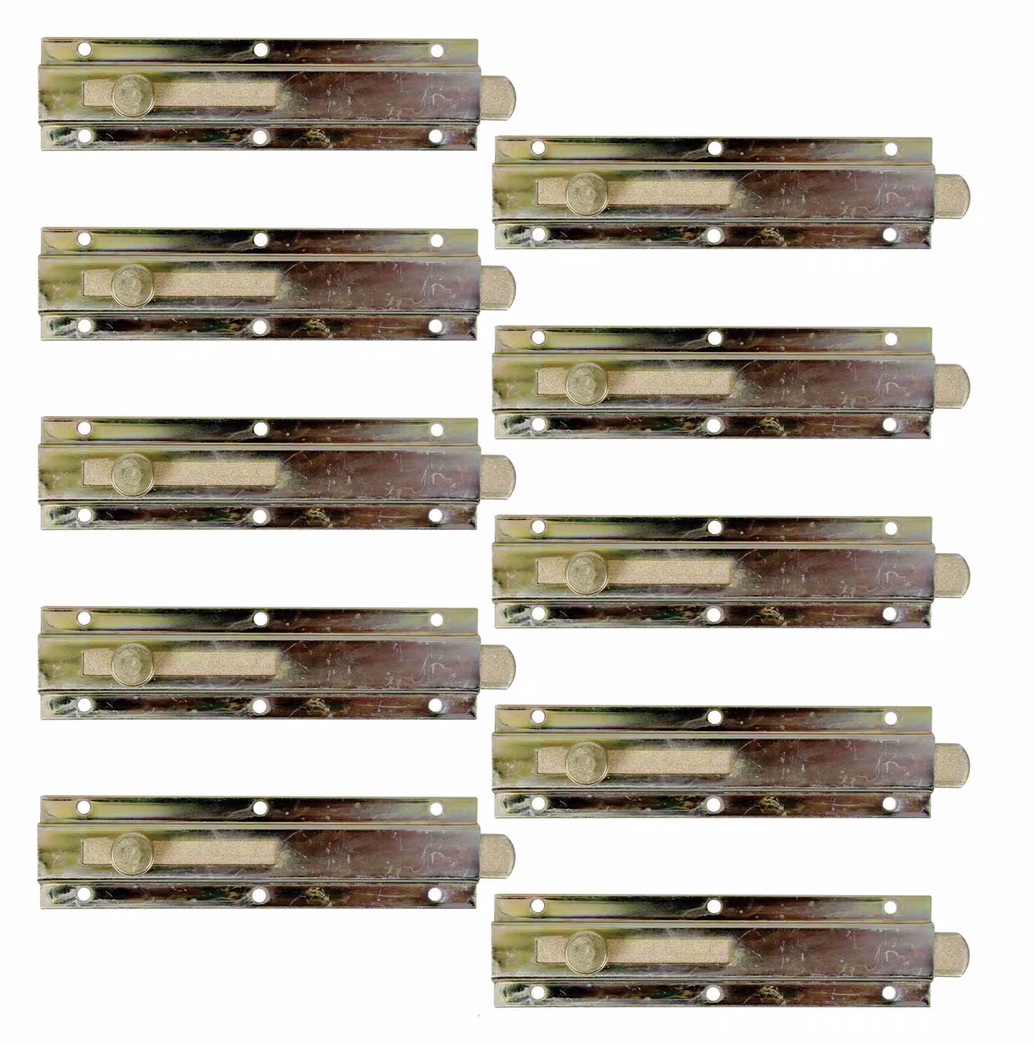 Alberts 835651 Serratura per porta, con maniglia a pomello, senza occhiello, zincata gialla, 150 x 40 mm, set da 10
