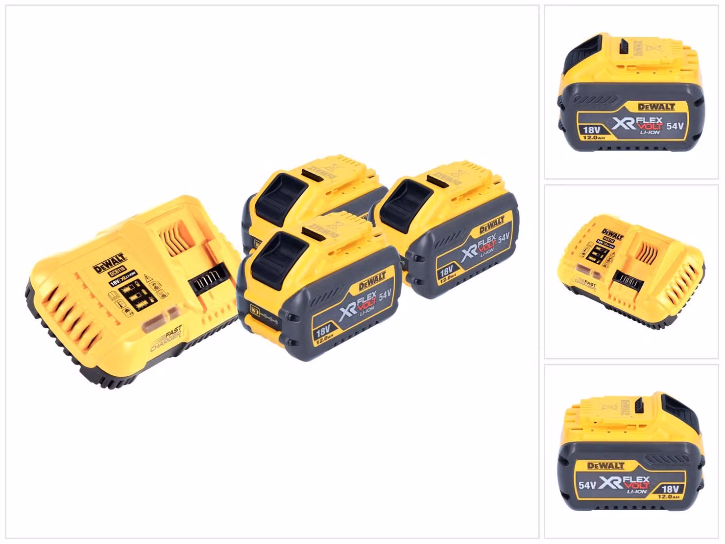 DeWalt DCB 118 Y3 Starter Set con batteria 18 V / 54 V 3x XR FLEXVOLT batteria 12 Ah + caricabatteria