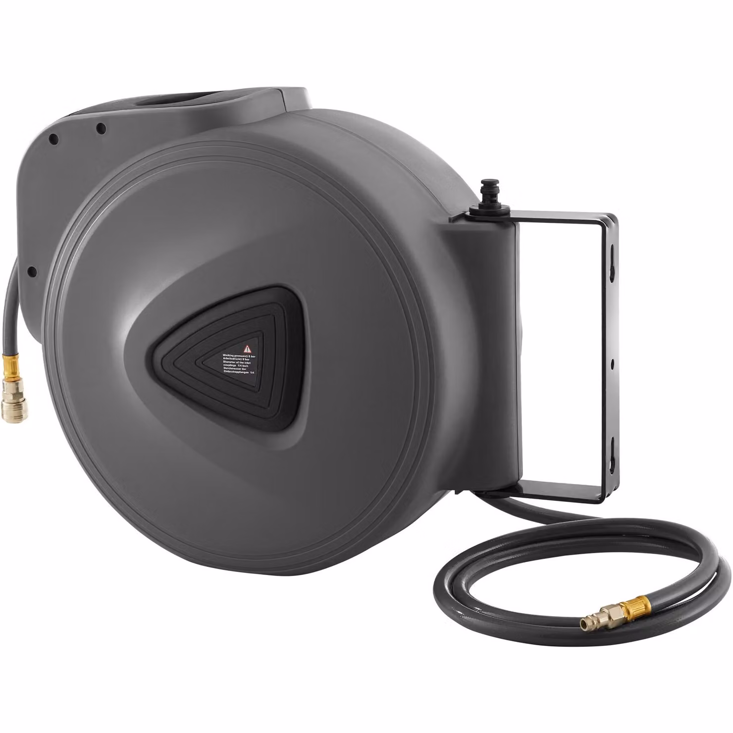 Avvolgitore per tubo aria compressa tectake grigio da 30 m con montaggio a parete – 2