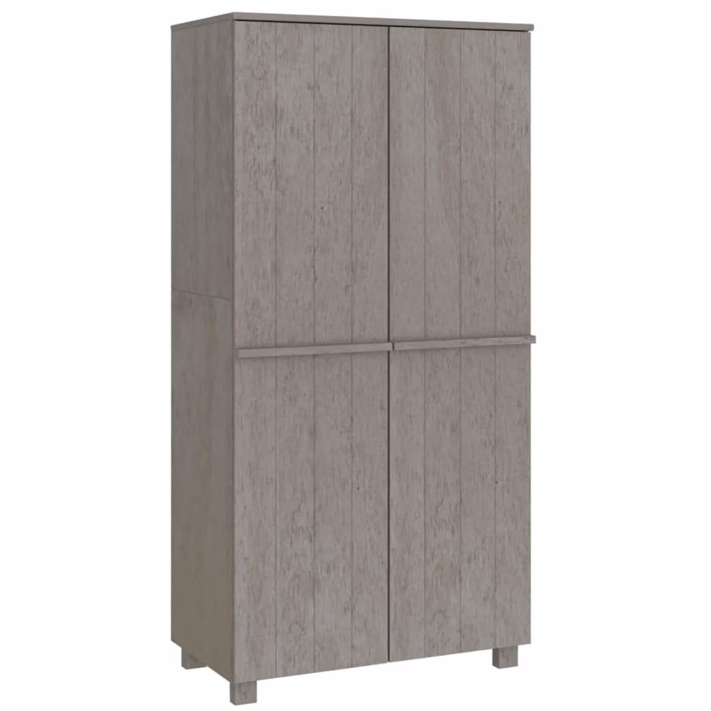 Armadio HAMAR Grigio Chiaro 89x50x180 cm Legno Massello di Pino