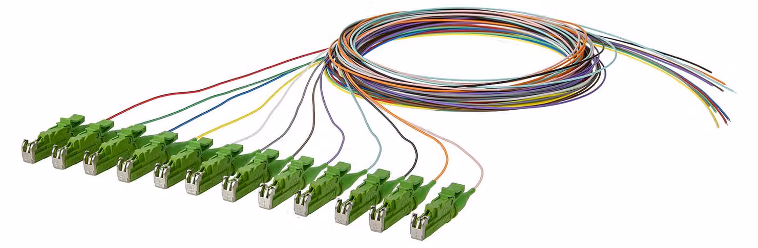 METZ CONNECT OpDAT Pigtail E2000-APC, OS2, 12 colori