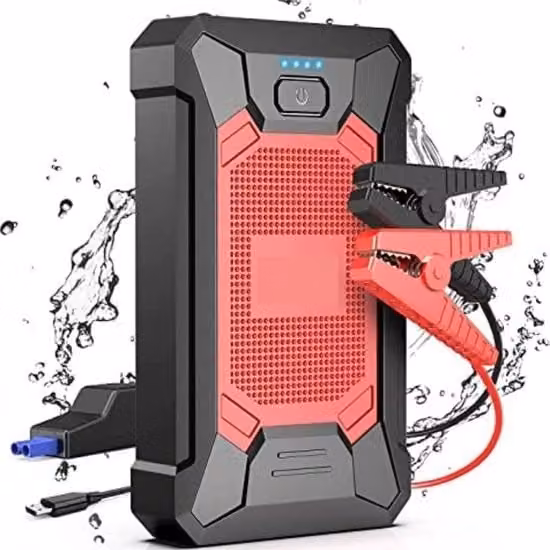 Powerbank per avviamento auto 12V con porta USB-C, colore nero