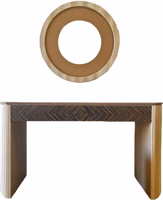 Schminktisch Spiegel Design Holz Modern Abstrakt 2tlg Wandspiegel Schlafzimmer