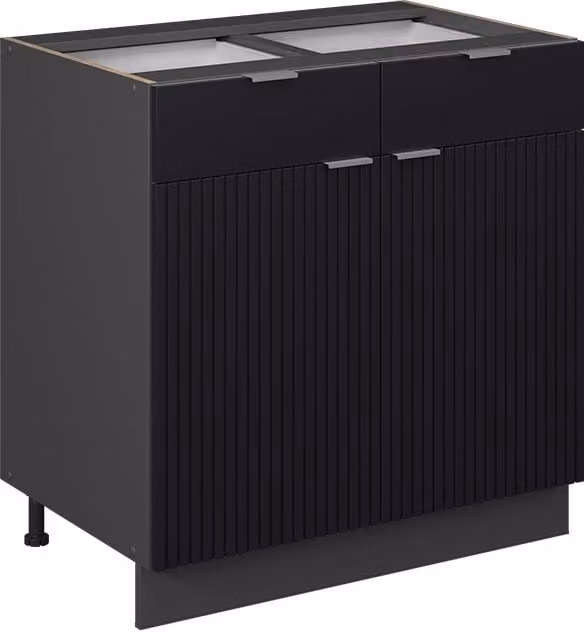 Mobiletto base per cucina Fame-Line Nero rigato/Antracite 80 cm senza piano di lavoro Vicco
