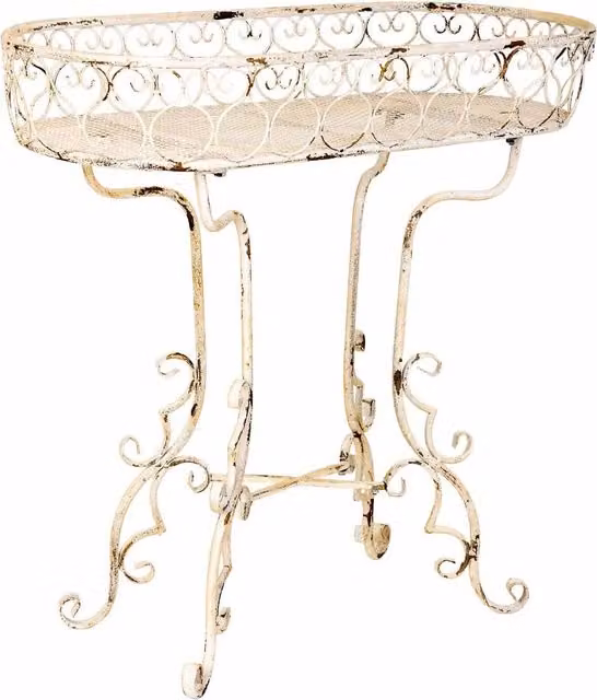 Portavasi Wanderlust Deco in metallo bianco stile shabby chic L: 86 cm, P: 38 cm, H: 84 cm