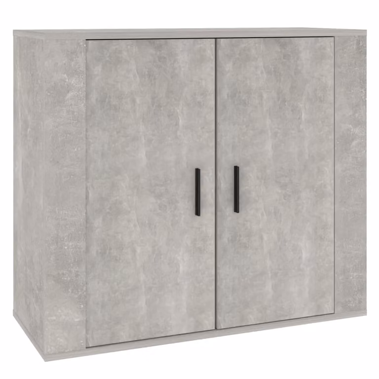 Credenza Grigio Cemento 80x33x70 cm in Legno Multistrato